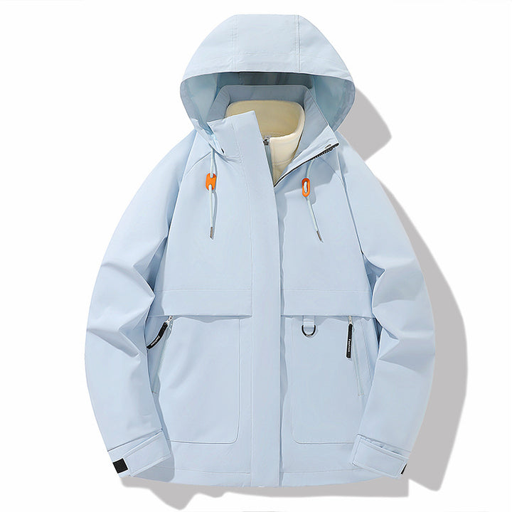 Functional jacket for men with adjustable hood and waterproof material Lune London