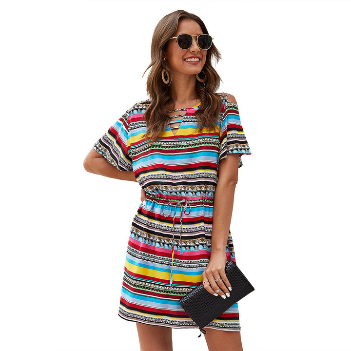 Casual dress for women with elastic waist tie and side pockets Lune London
