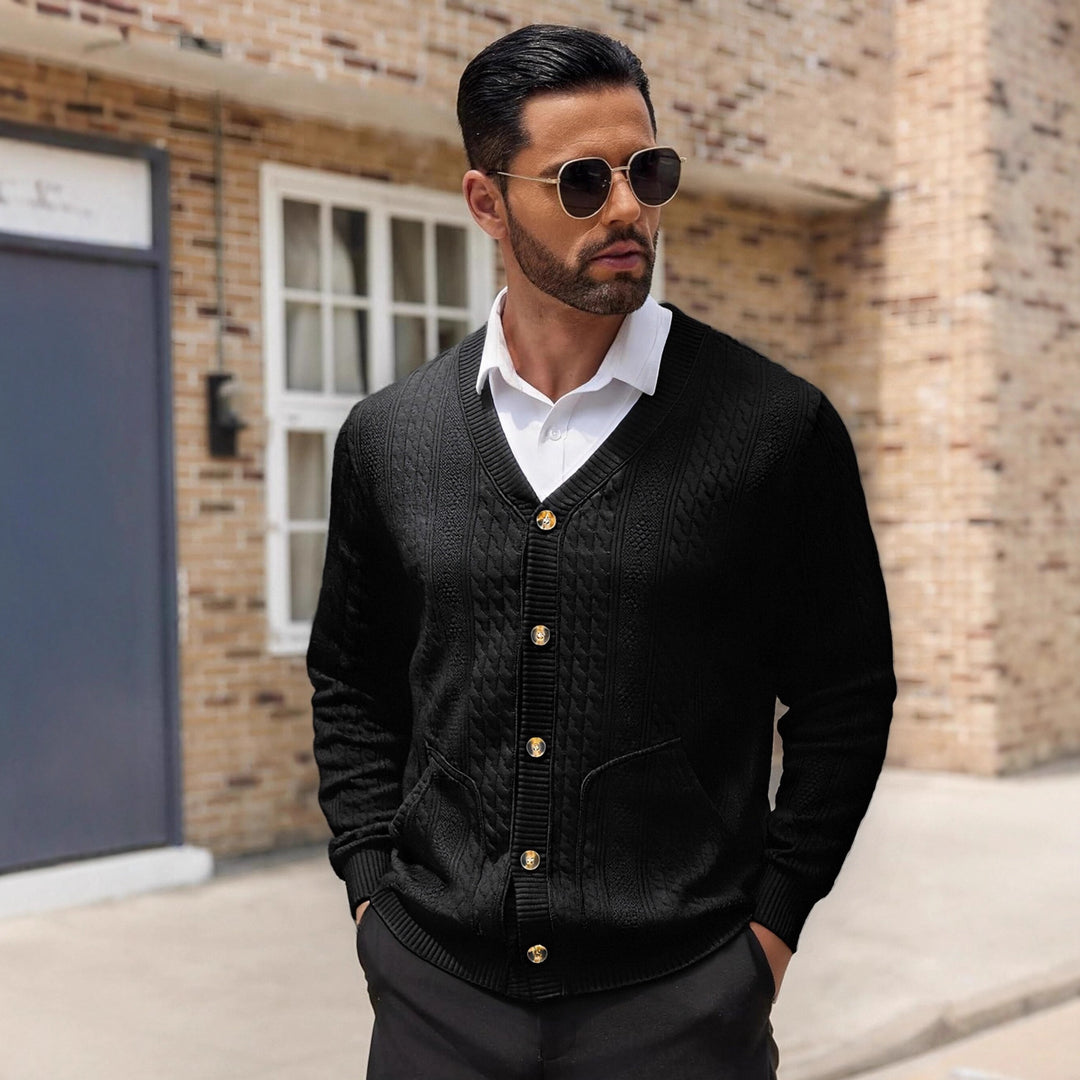 Men's knit jacket with modern details and practical pockets Lune London