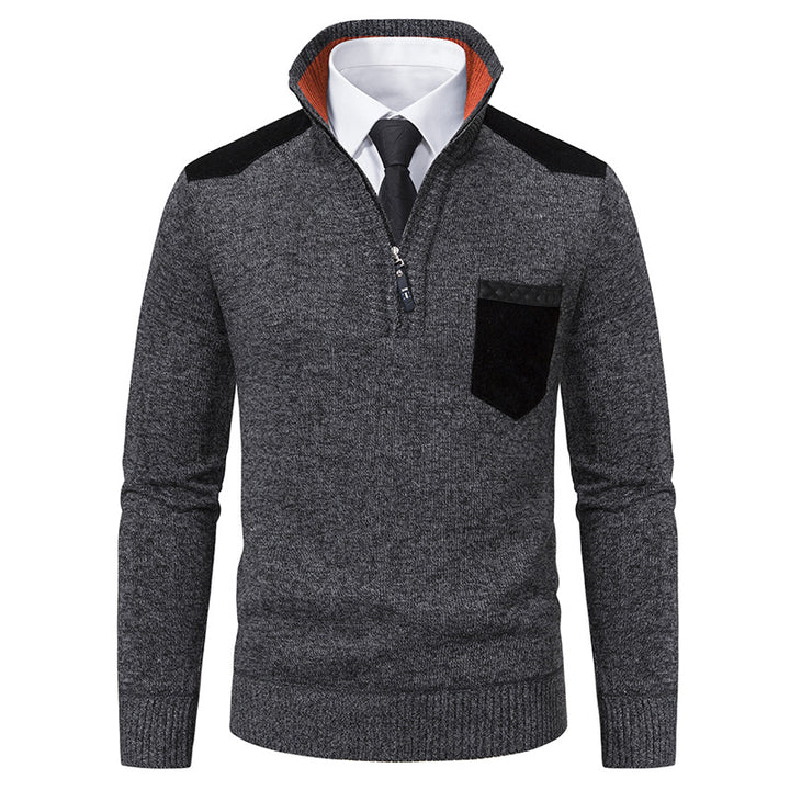 Elegant high collar pullover for men with zipper and structured design Lune London