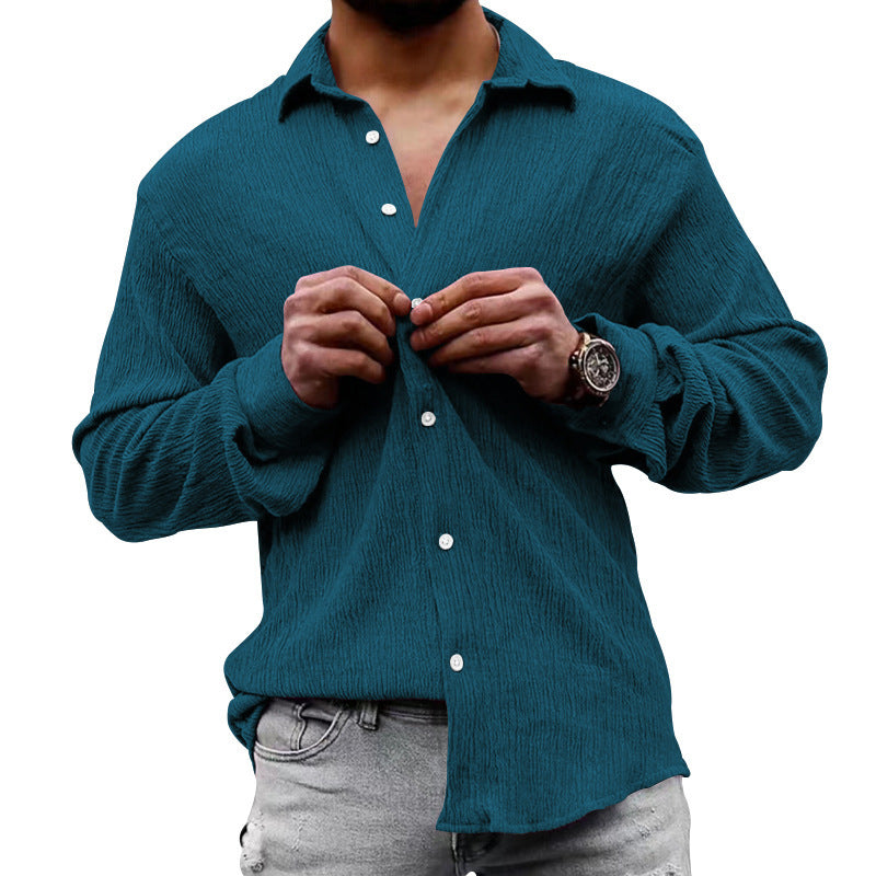 Men's casual long sleeve shirt with textured design Lune London
