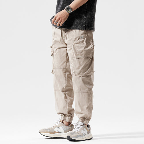 Pantalon de jogging style cargo décontracté pour hommes avec ceinture élastique Lune London
