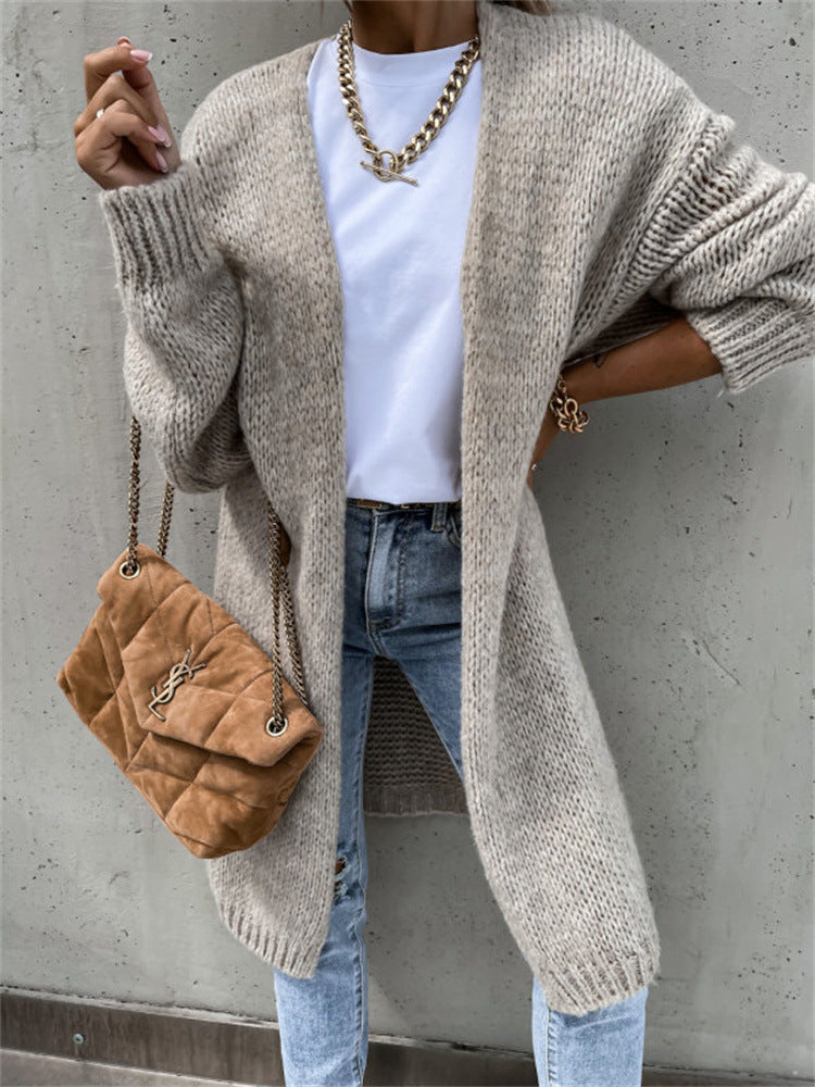 Ladies Open Knit Cardigan with Chunky Knits and a Relaxed Fit Lune London