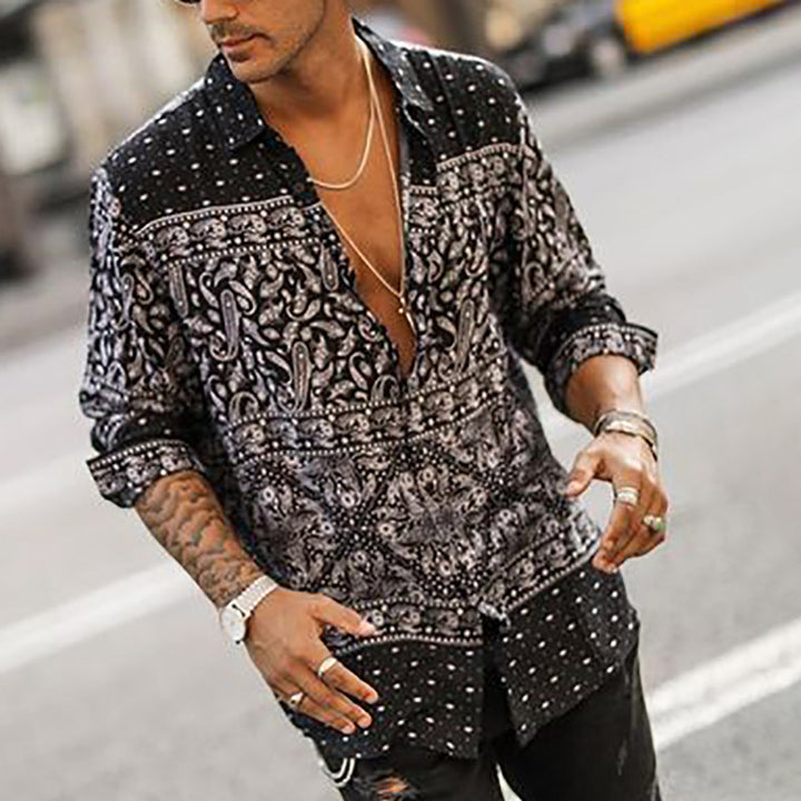 Elegant button-up shirt in floral print for men Lune London