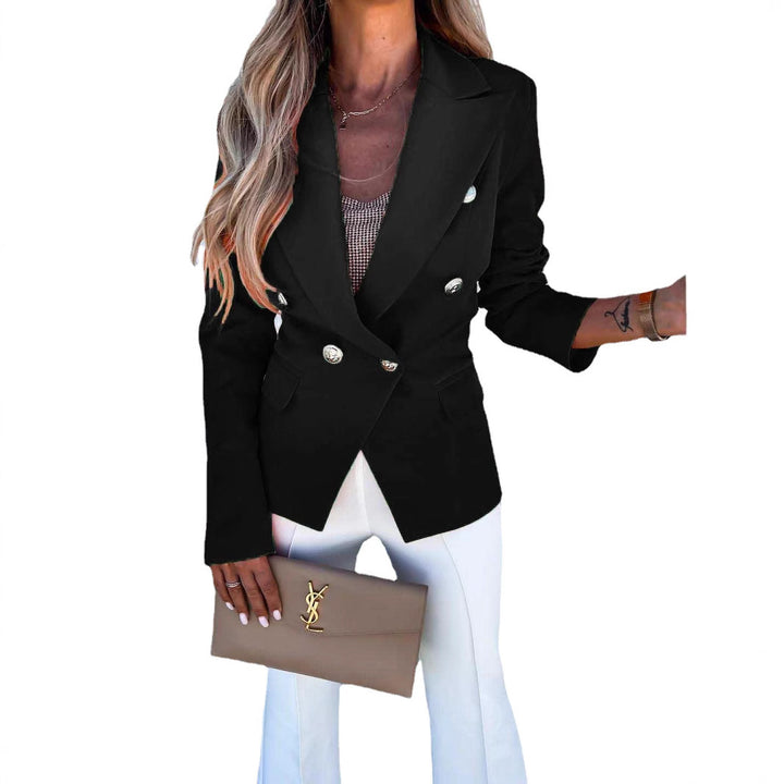 Veste blazer femme mode avec fermeture à double boutonnage et accents élégants Chic & Stil