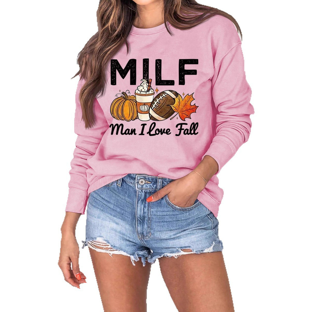 Sweatshirt pour femmes avec motif essence automnale et lettrage inspirant Chic & Stil