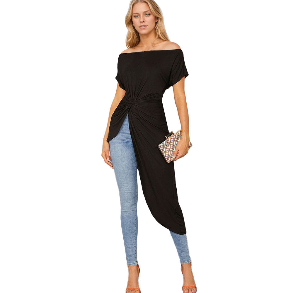 Chic & Stil Wrap Asymmetrical Top for Women