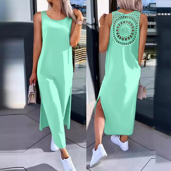 Elegant lace back maxi dress Lune London