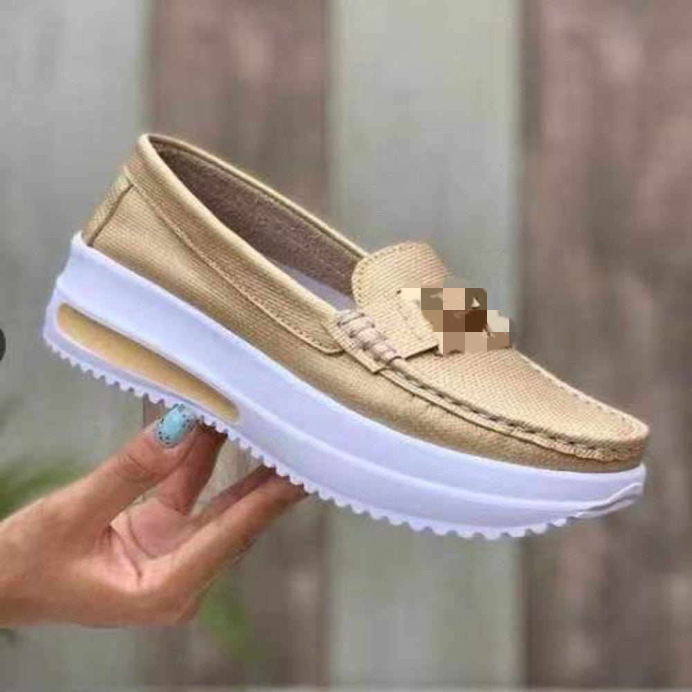 Comfortable Women's Slip-On loafers with wedge sole Lune London