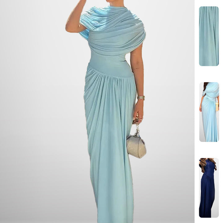 Robe Maxi Enveloppante Élégante pour Femmes avec Détails de Drapé Raffinés Chic & Stil