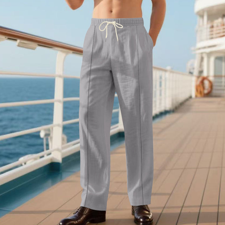 Elegant travel pants for men with adjustable drawstring and breathable fabric Lune London