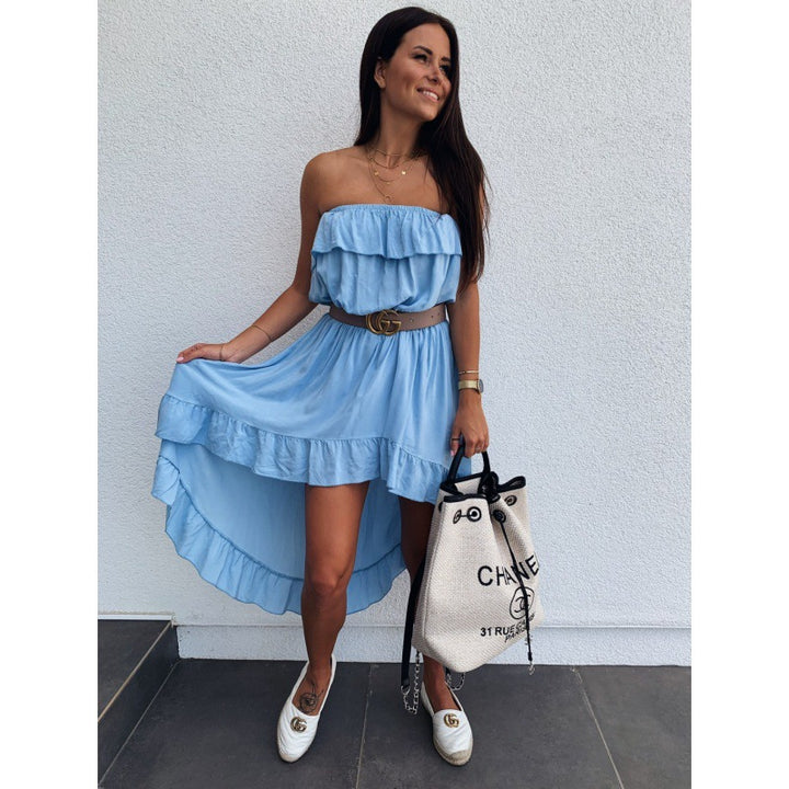 Robe portefeuille femme avec volants et ceinture ajustée Chic & Stil