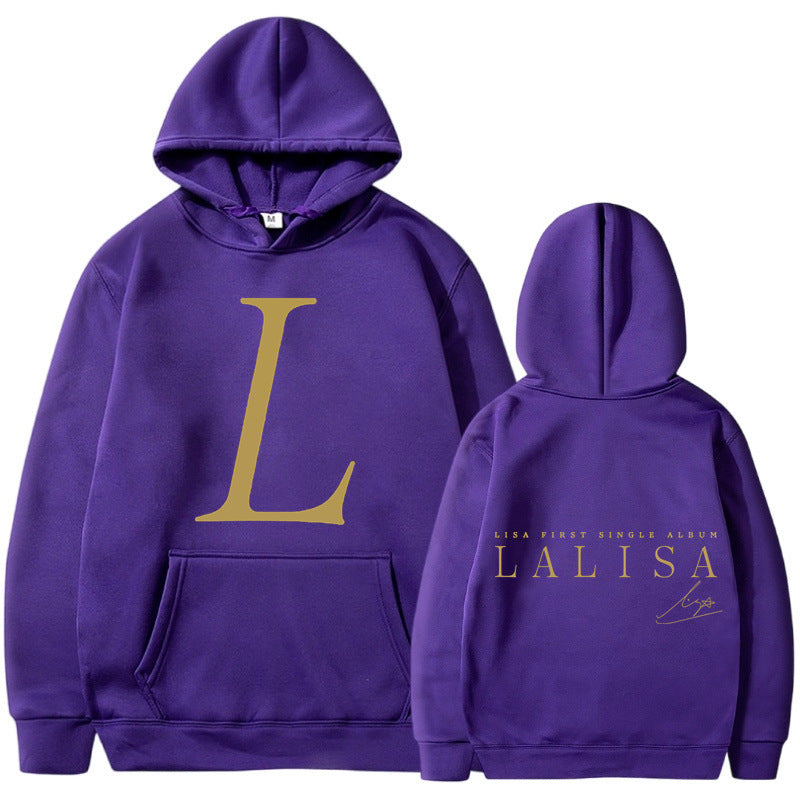 Women's hoodie with stylish initials print and generous kangaroo pocket Lune London