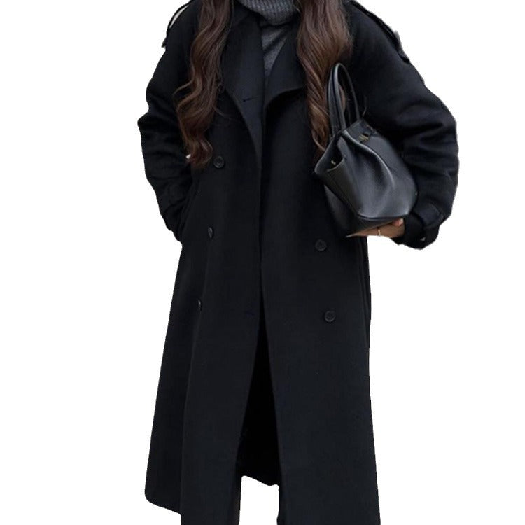 Oversized trench coat for women in soft wool blend Lune London