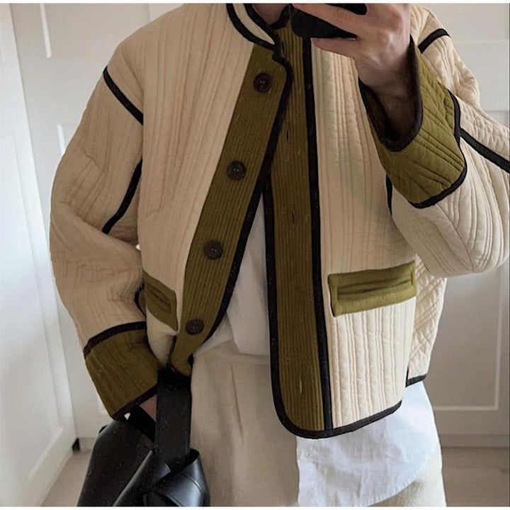 Ladies quilted transitional jacket with decorative pockets Lune London