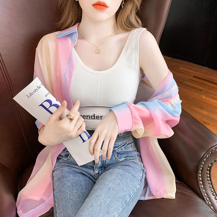 Chemisier d'overshirt aéré et coloré pour femmes Chic & Stil