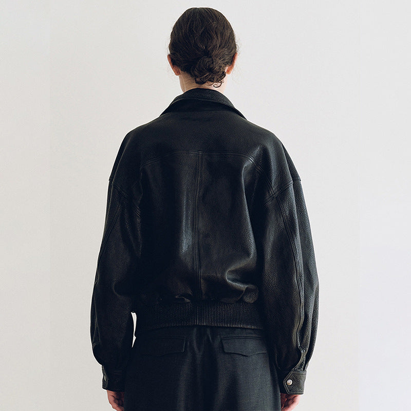 Veste en cuir décontractée à la mode pour femmes avec poches distinctives Chic & Stil