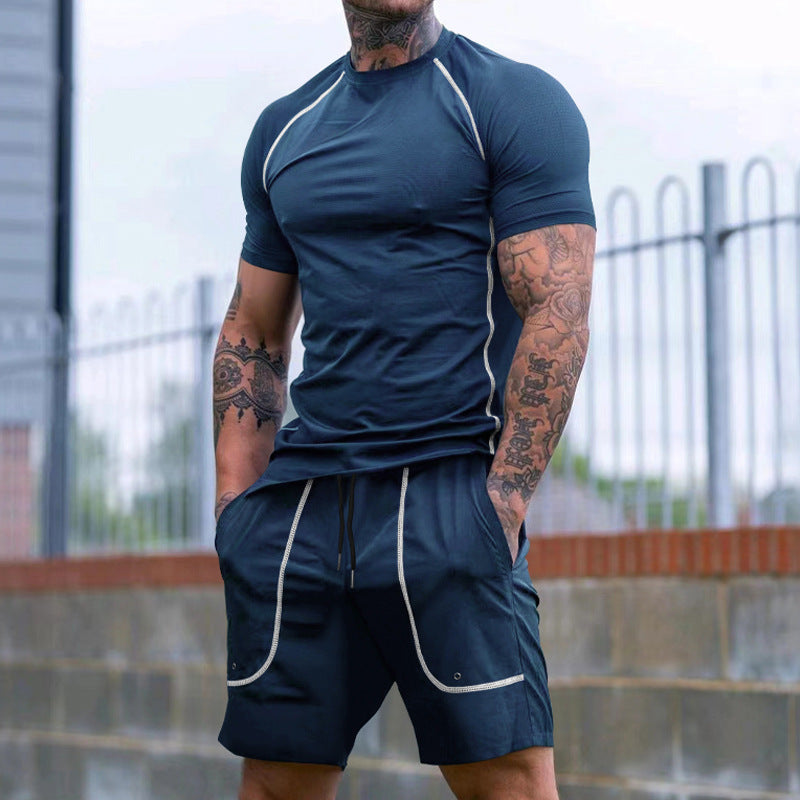 Men's Short Sleeve Sports T-Shirt and Comfortable Shorts Set Lune London