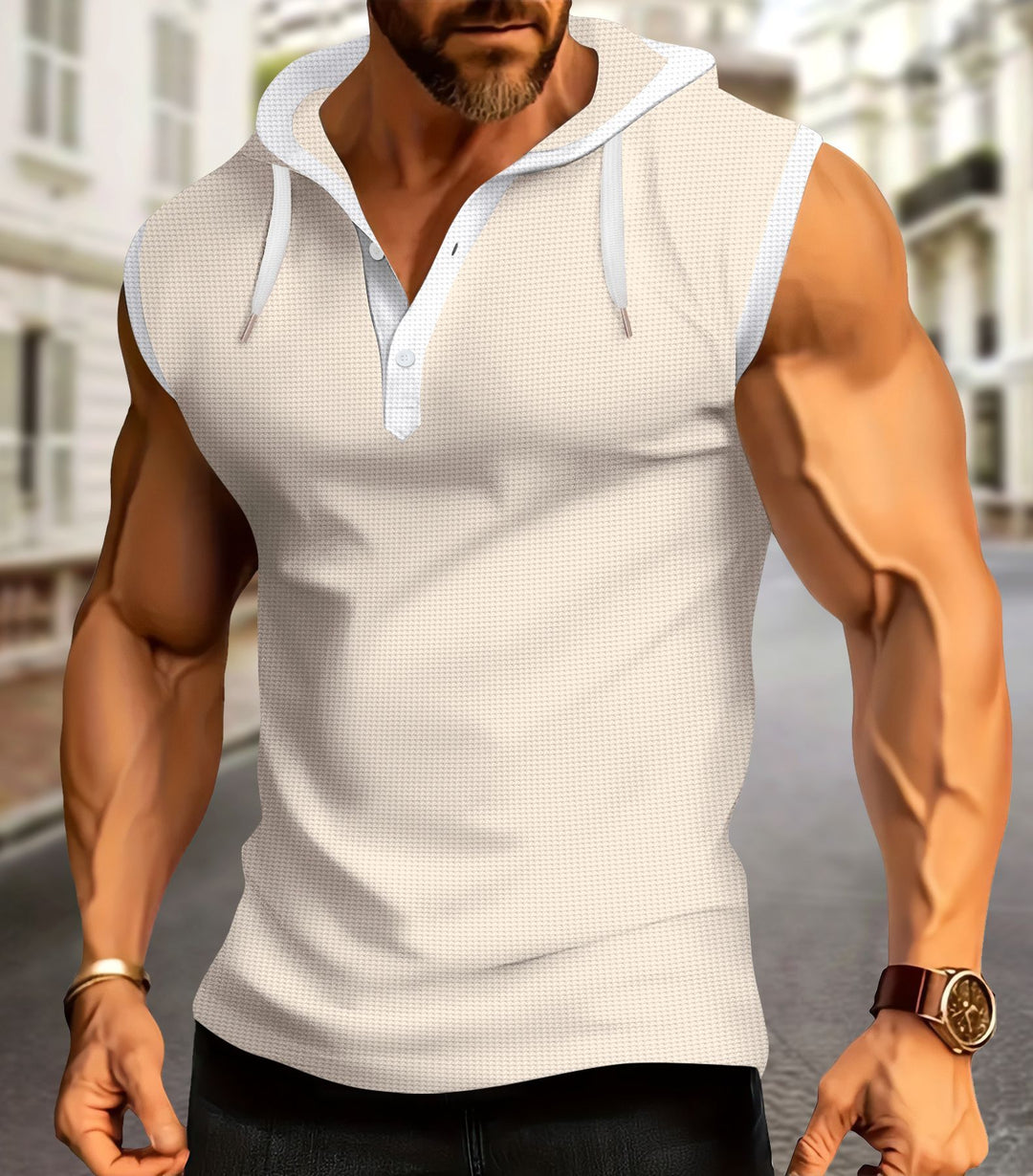 Men's performance polo shirt with short sleeves and hood Chic and Style