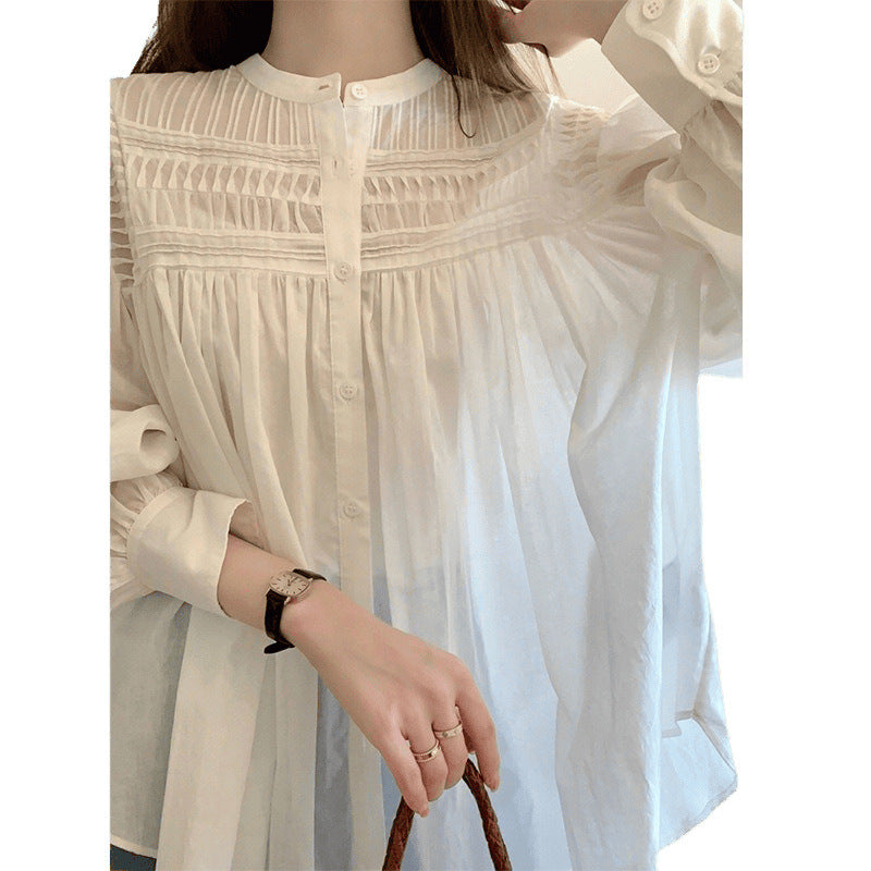 Embroidered button blouse for women Lune London
