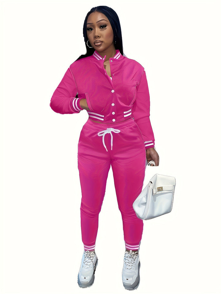 Ladies sporty jumpsuit with chic and stylish contrasts