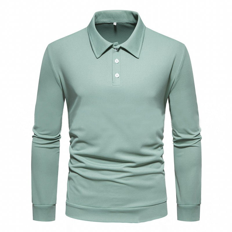 Long sleeve polo shirt for men in breathable fabric with modern button details Lune London