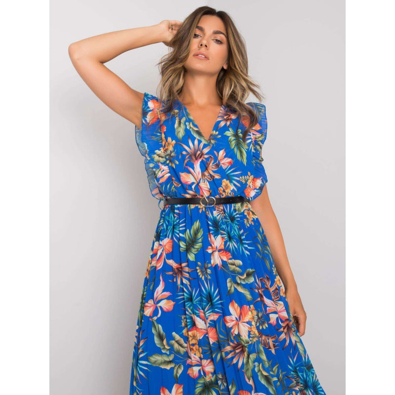 Lune London Floral Ruffle Midi Dress for Women