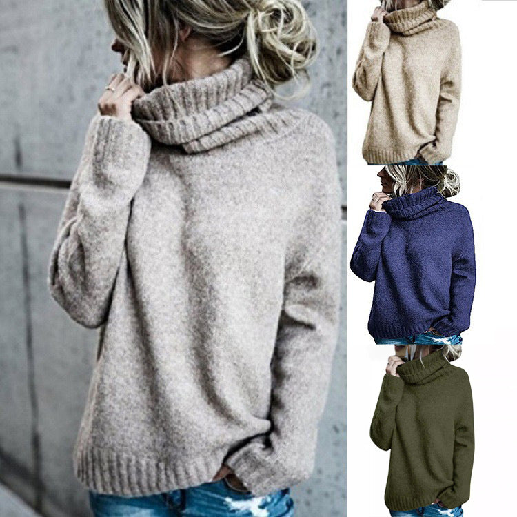 Chunky knit sweater for women with high collar and relaxed fit Lune London