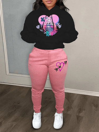 Women's sporty hoodie and jogger pants set with a unique graphic design Lune London