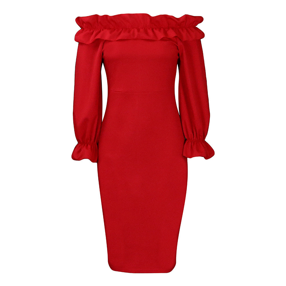 LadiesElegant maxi dress with ruffles Lune London