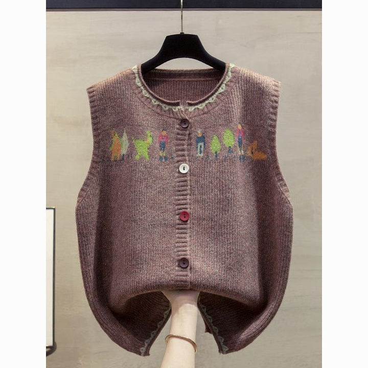 Gilet tricoté pour femmes avec motif ludique Chic & Stil