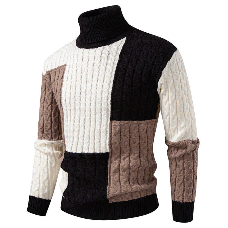 High-quality knitted sweater for men with modern color block design Lune London