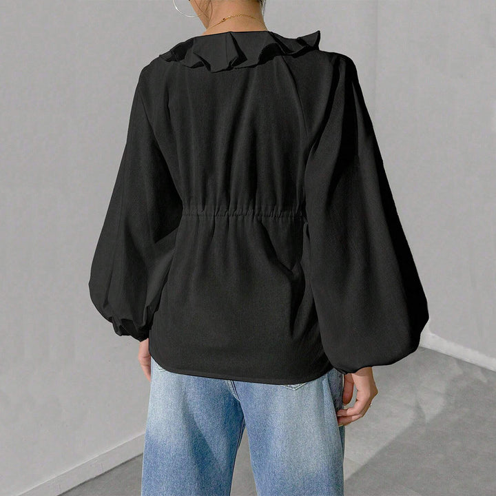 Shirt-jacket for women with voluminous sleeves and ruffle details Chic & Stil