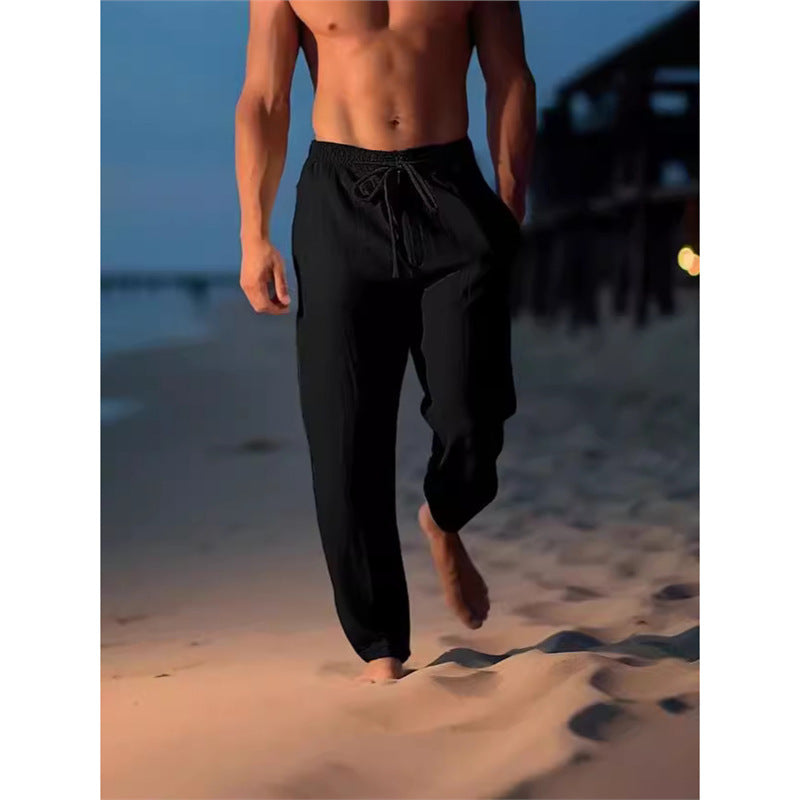 Breathable beach pants for men with adjustable belt Lune London