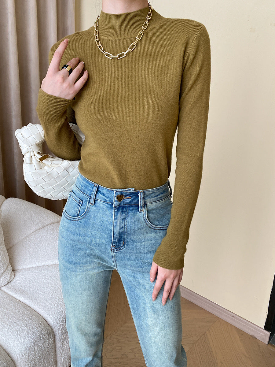 Ladies fitted turtleneck top made of fine ribbed knit Chic & Stil