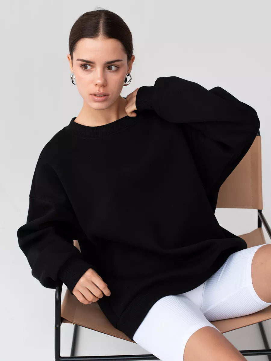 Women's casual sweatshirt with wide shoulders and soft lining Lune London