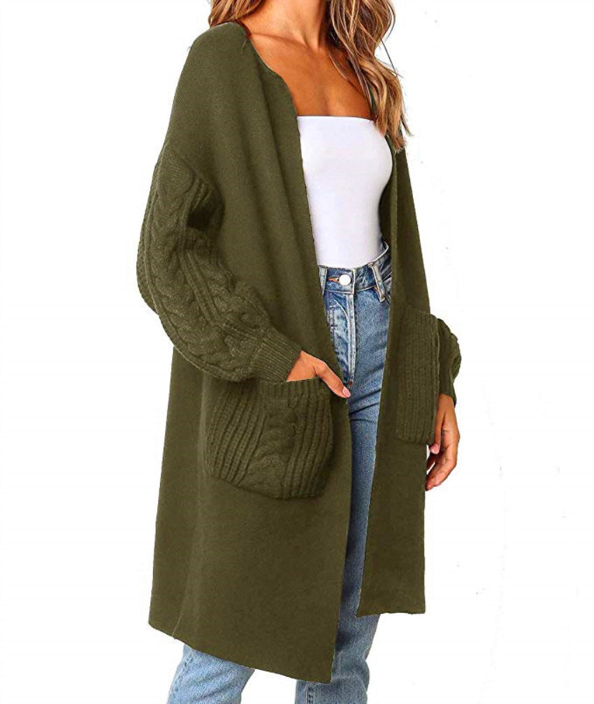 Ladies Large knitted cardigan with deep pockets and loose fit Lune London