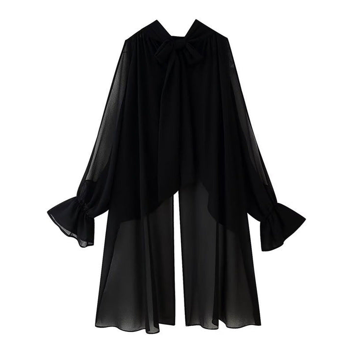Women's Elegant Chiffon Cape with Voluminous Sleeves Lune London