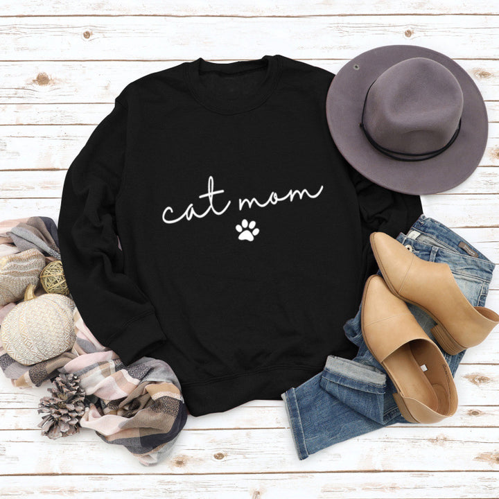 Ladies sweatshirt with creative cat mom design Lune London