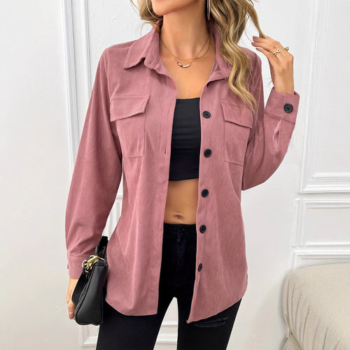 Casual corduroy jacket for women with practical pockets and button closure Lune London