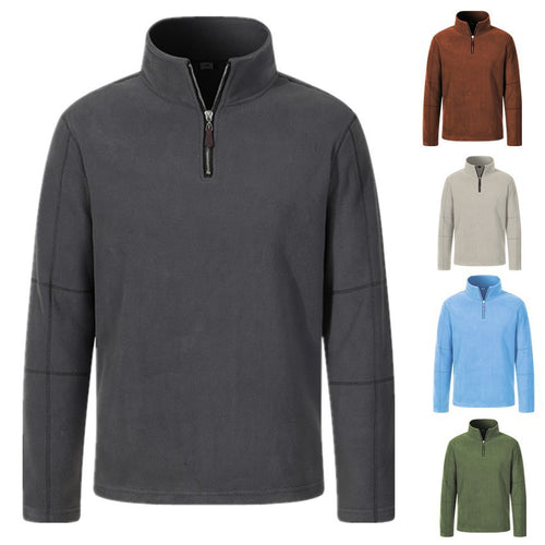 Men's fleece jacket with high collar and practical zipper Lune London