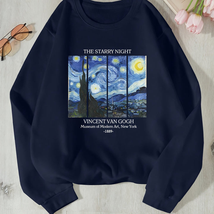 Sweat-shirt pour femmes avec motif artistique classique de Van Gogh Chic & Stil
