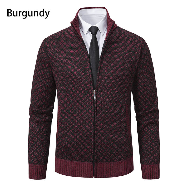 Zip jacket for men with modern diamond pattern Lune London