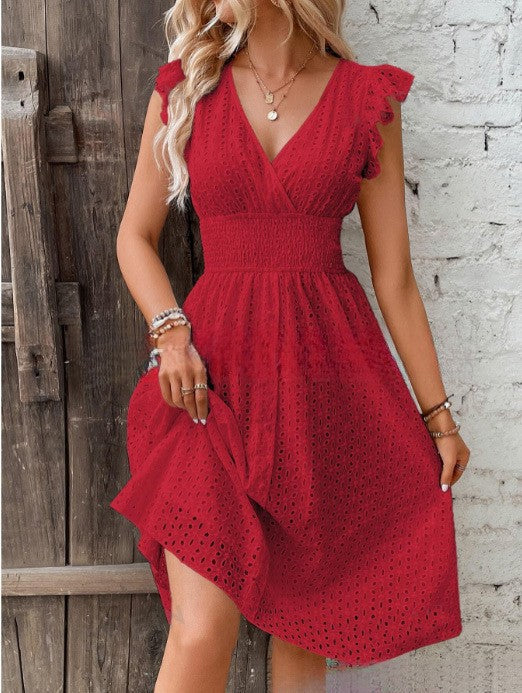 Women’s summer dress with elegant lace sleeves Lune London