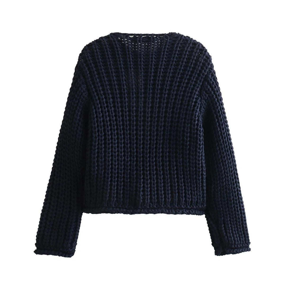 Knit jacket for women with decorative buttons and side pockets Lune London