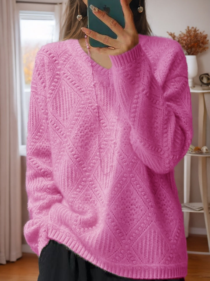 Knit sweater for women with a structured treatment and a soft texture Lune London