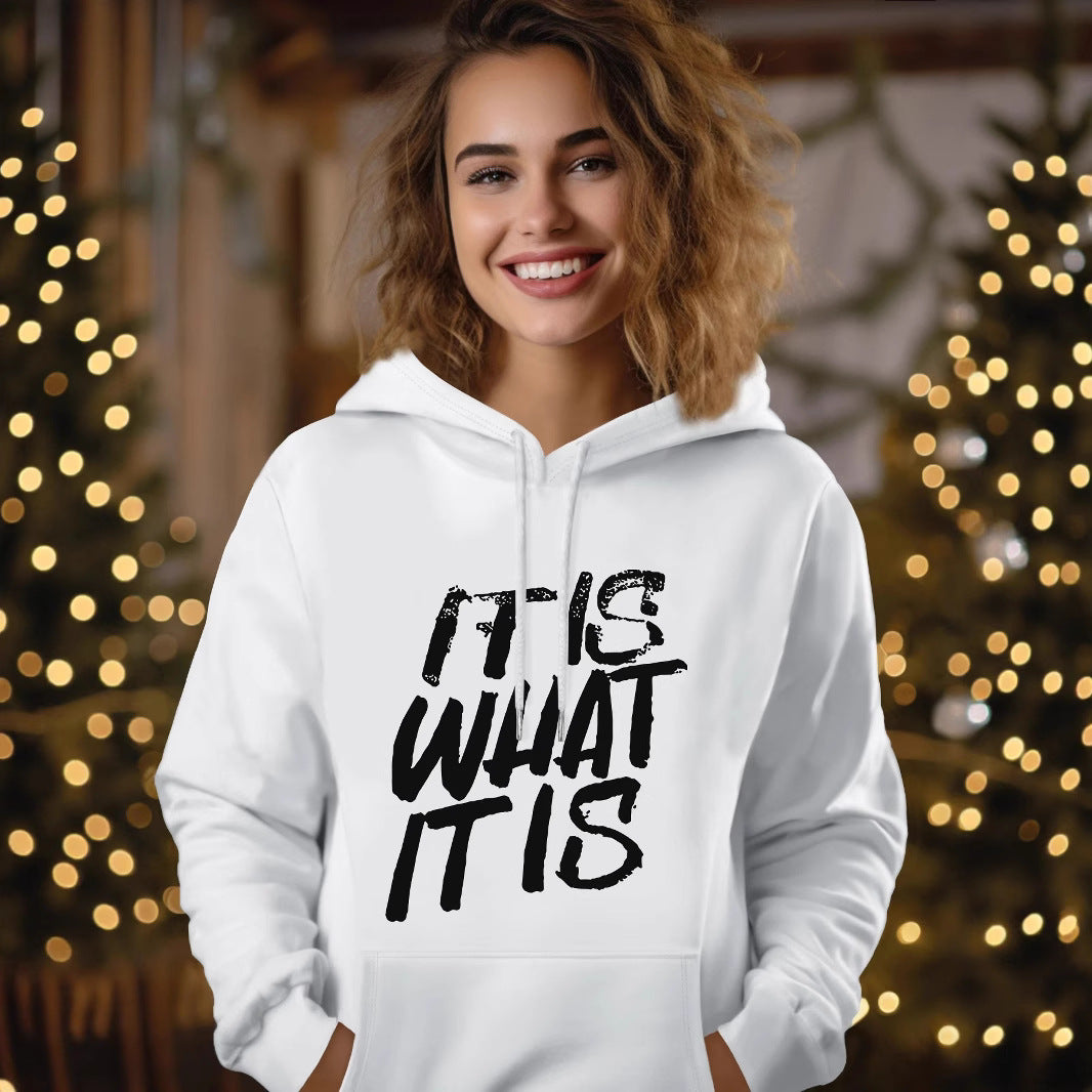 Women's hoodie with creative lettering and comfortable fit Chic & Stil
