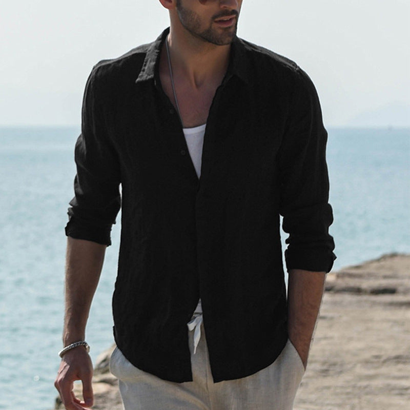 Linen shirt for men with classic collar and relaxed fit Lune London