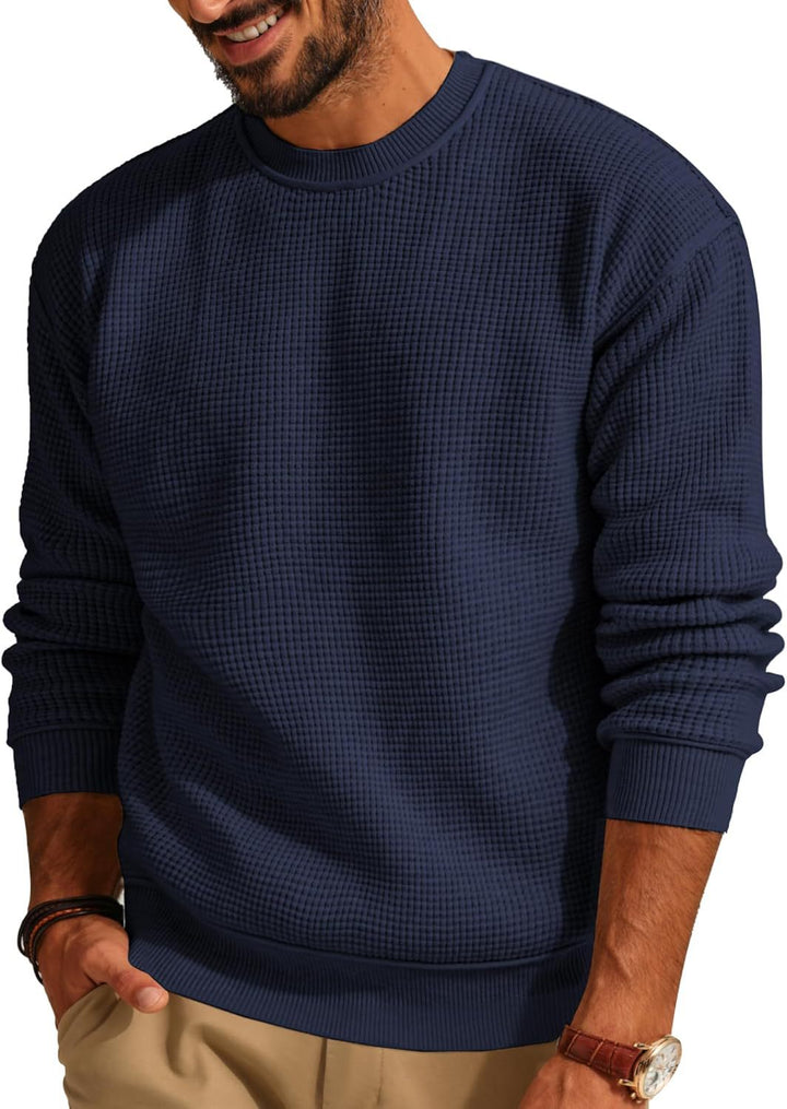 Men Structured Sweatshirt with Round Neck Lune London