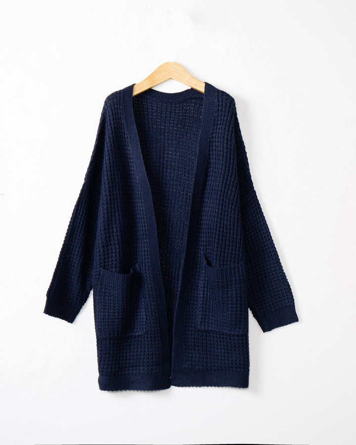 Casual knit cardigan for women with pockets and open cut Lune London